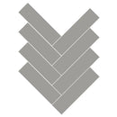 Gris Fonce Matte Herringbone Ceramic Mosaics 10x13