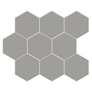 Gris Fonce Matte Midi Hexagon Ceramic Mosaics 8x10