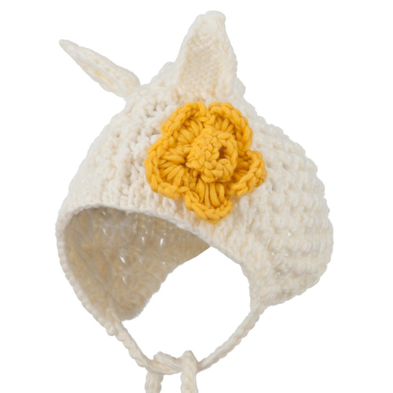 Girl's Chin Strap Ear Accent Beanie