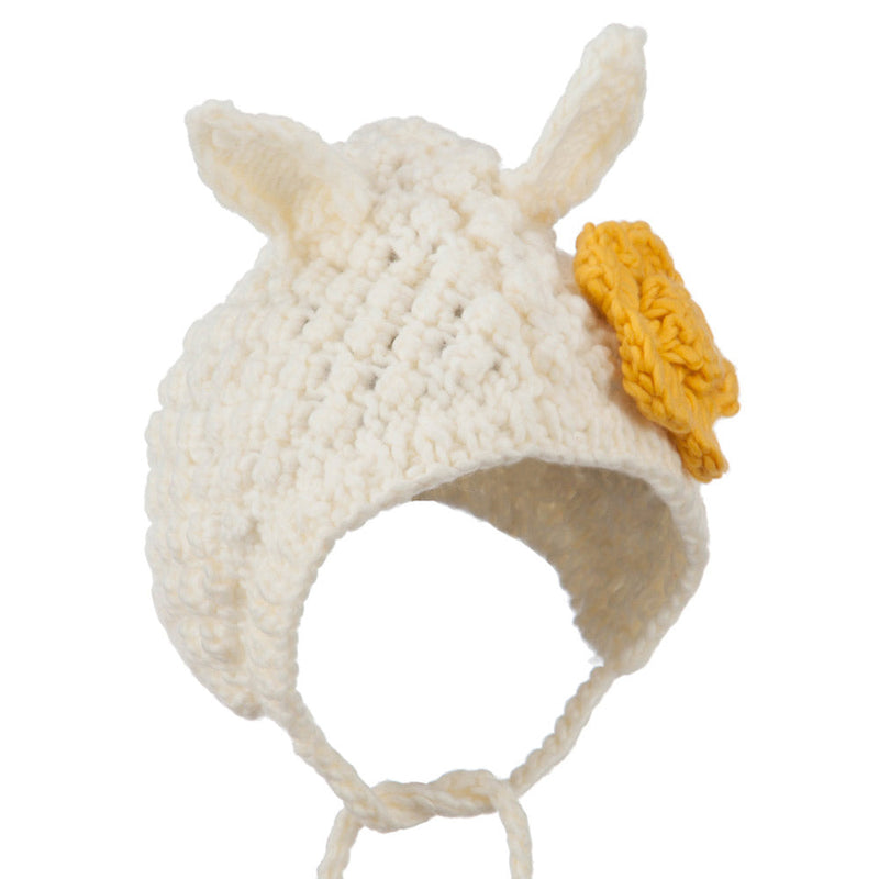 Girl's Chin Strap Ear Accent Beanie