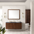 James Martin Amberly 60" Dual Mount Single Bathroom Vanity, Mid-Century Walnut