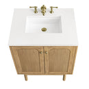 James Martin Laurent 30" Dual Mount Single Bathroom Vanity, Light Natural Oak