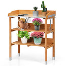 Garden Wooden Potting Bench Work Station with Hook by LJGDeals