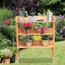 Garden Wooden Potting Bench Work Station with Hook by LJGDeals