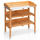 Garden Wooden Potting Bench Work Station with Hook by LJGDeals