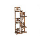 5-Tier Flower Rack Wood Plant Stand 6 Pots Display Shelf by LJGDeals