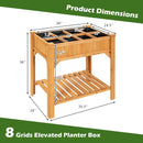8 Grids Wood Elevated Garden Planter Box Kit with Liner and Shelf by LJGDeals