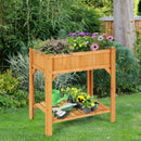 8 Grids Wood Elevated Garden Planter Box Kit with Liner and Shelf by LJGDeals