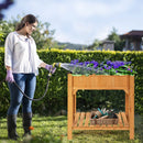 8 Grids Wood Elevated Garden Planter Box Kit with Liner and Shelf by LJGDeals