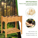8 Grids Wood Elevated Garden Planter Box Kit with Liner and Shelf by LJGDeals