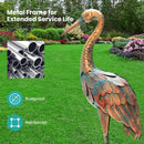 Set of 2 Crane Garden Statues Standing Metal Crane Sculptures Bird by LJGDeals