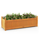Wooden Rectangular Garden Bed with Drainage System-Natural by LJGDeals