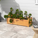 Wooden Rectangular Garden Bed with Drainage System-Natural by LJGDeals