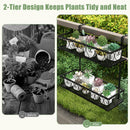 Flower Pot Holder with Adjustable Hooks and 2 Planter Baskets by LJGDeals