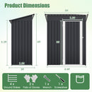 5 x 3 Feet Outdoor Storage Shed with Sloped Roof and Lockable Door-Gray by DirectDeals
