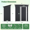 5 x 3 Feet Outdoor Storage Shed with Sloped Roof and Lockable Door-Gray by LJGDeals