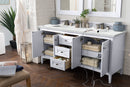 James Martin Palisades 72" Double Bathroom Vanity, Bright White
