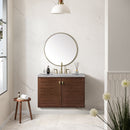 James Martin Amberly 36" Dual Mount Single Bathroom Vanity, Mid-Century Walnut