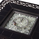 Black Aluminum Fire Table Set with Four Deep Seating Loveseats