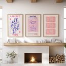 Guest Check, Playing Card Art. Retro Dopamine Set of 3 Prints by Wall Art Set