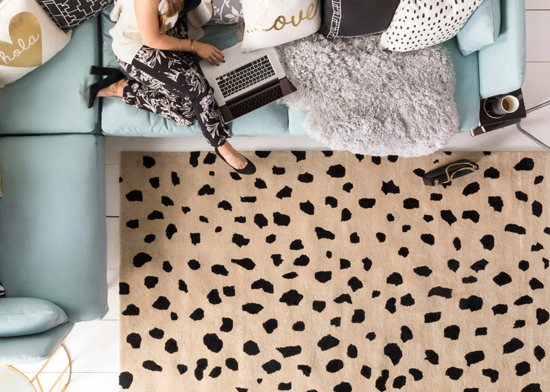 Guiseley Dalmatian Hand Tufted Wool Area Rug