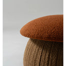 Smurf Orange Plush Upholstered Medium Mushroom Pouf