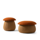 Smurf Orange Plush Upholstered Medium Mushroom Pouf