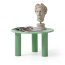 Tondo Round Wooden Leg Green Coffee Table