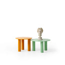 Tondo Round Wooden Leg Green Coffee Table