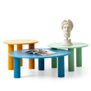 Tondo Round Wooden Leg Green Coffee Table