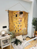 GobekUsa Gustav Klimt The Kiss Art Pattern Cotton Fabric Blanket