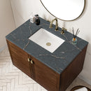 James Martin Amberly 36" Dual Mount Single Bathroom Vanity, Mid-Century Walnut