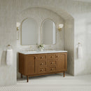 James Martin Laurent 60" Dual Mount Double Bathroom Vanity, Honey Oak