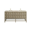 James Martin Emmeline 72" Double Bathroom Vanity, Pebble Oak