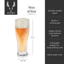 Glacier Double-Walled Chilling Beer Glass by Viski