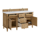 James Martin Lorelai 60" Double Bathroom Vanity, Light Natural Oak