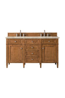 James Martin Brittany 60" Double Bathroom Vanity, Saddle Brown