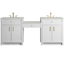 James Martin Bellshire 84" Double Bathroom Vanity, Bright White