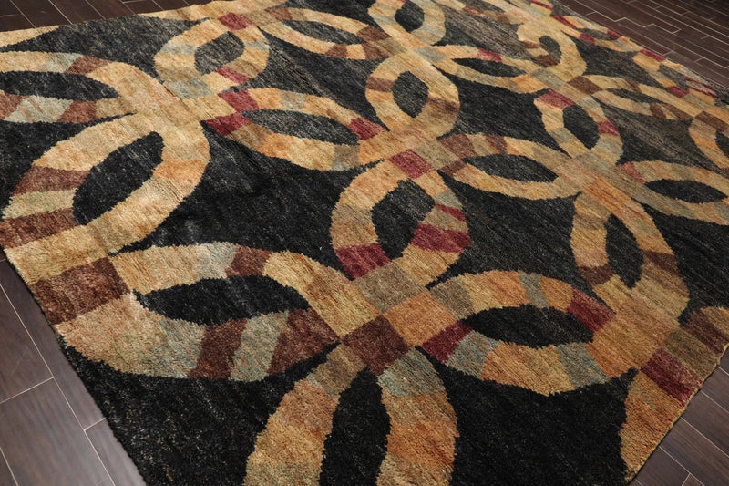 9' x 12' Hand Knotted 100% Jute Thick Pile Oriental Area Rug Modern Charcoal