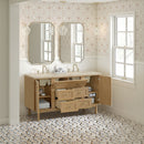James Martin Laurent 60" Dual Mount Double Bathroom Vanity, Light Natural Oak