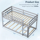 Twin Size Bunk Bed with High Guardrails and Integrated Ladder by LJGDeals