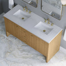 James Martin Hudson 60" Double Bathroom Vanity, Light Natural Oak