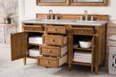 James Martin Brittany 60" Double Bathroom Vanity, Saddle Brown