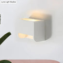 GobekUsa Gypsum 1-Light LED Wall Lamp in Minimalist Box Shape for Bedroom, White