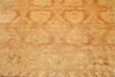 9' x 11'7" Hand Knotted Peshawar Gold Wash Antique Finish Oriental Area Rug Tan