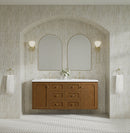 James Martin Laurent 60" Dual Mount Double Bathroom Vanity, Honey Oak