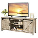 TV Stand Media Center Console Cabinet with Sliding Barn Door by LJGDeals