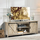 TV Stand Media Center Console Cabinet with Sliding Barn Door by LJGDeals