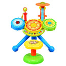 Kids Electric Jazz Drum Set with Stool Microphone and LED Light by LJGDeals