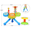 Kids Electric Jazz Drum Set with Stool Microphone and LED Light by LJGDeals